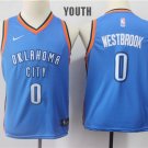 Youth/Kids Oklahoma City Thunder 0 Russell Westbrook Basketball Blue Jersey