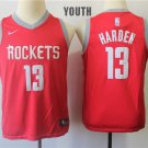 Youth/Kids Houston Rockets 13 James Harden Basketball Red Jersey