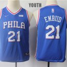 Youth/Kids Philadelphia 76ers 21 Joel Embiid Basketball BlueJersey
