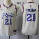 Youth/Kids Philadelphia 76ers 21 Joel Embiid Basketball CreamJersey