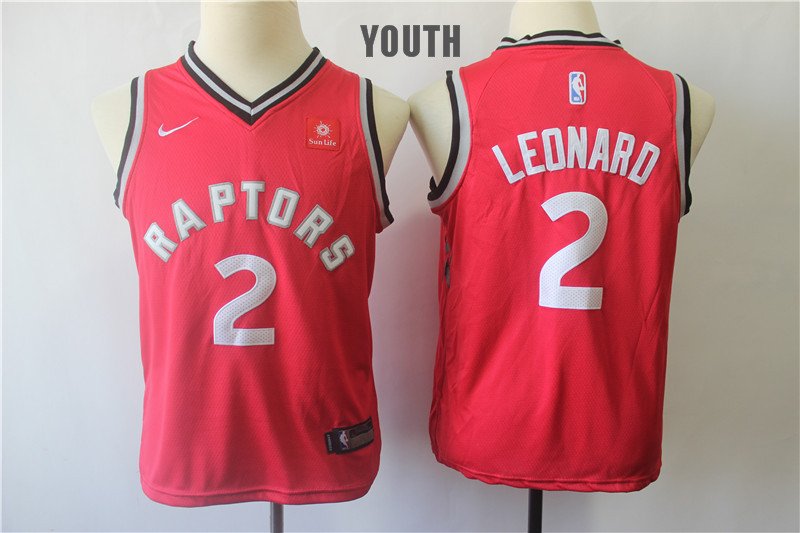 Youth/Kids Toronto Raptors 2 Kawhi Leonard Basketball Red Jersey