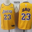 Youth/Kids Los Angeles Lakers 23 LeBron James Basketball Gold Jersey