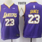 Youth/Kids Los Angeles Lakers 23 LeBron James Basketball Purple Jersey
