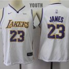 Youth/Kids Los Angeles Lakers 23 LeBron James Basketball White Jersey