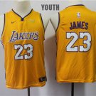 Youth/Kids Los Angeles Lakers 23 LeBron James Basketball Yellow Jersey