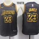 Youth/Kids Los Angeles Lakers 23 LeBron James Basketball Black Jersey