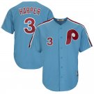2019 Men's Philadelphia Phillies #3 Bryce Harper Blue Cool Base Baseball Jersey