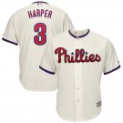 2019 Men's Philadelphia Phillies #3 Bryce Harper Cream Cool Base Baseball Jersey