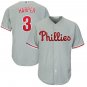 2019 Men's Philadelphia Phillies #3 Bryce Harper Gray Cool Base Baseball Jersey