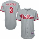 2019 Youth Philadelphia Phillies #3 Bryce Harper Gray Cool Base Baseball Jersey