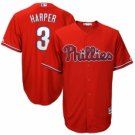 2019 Youth Philadelphia Phillies #3 Bryce Harper Red Cool Base Baseball Jersey
