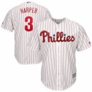 2019 Youth Philadelphia Phillies #3 Bryce Harper White(Stripe) Cool Base Baseball Jersey
