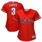 2019 Women's Philadelphia Phillies #3 Bryce Harper Red Cool Base Baseball Jersey