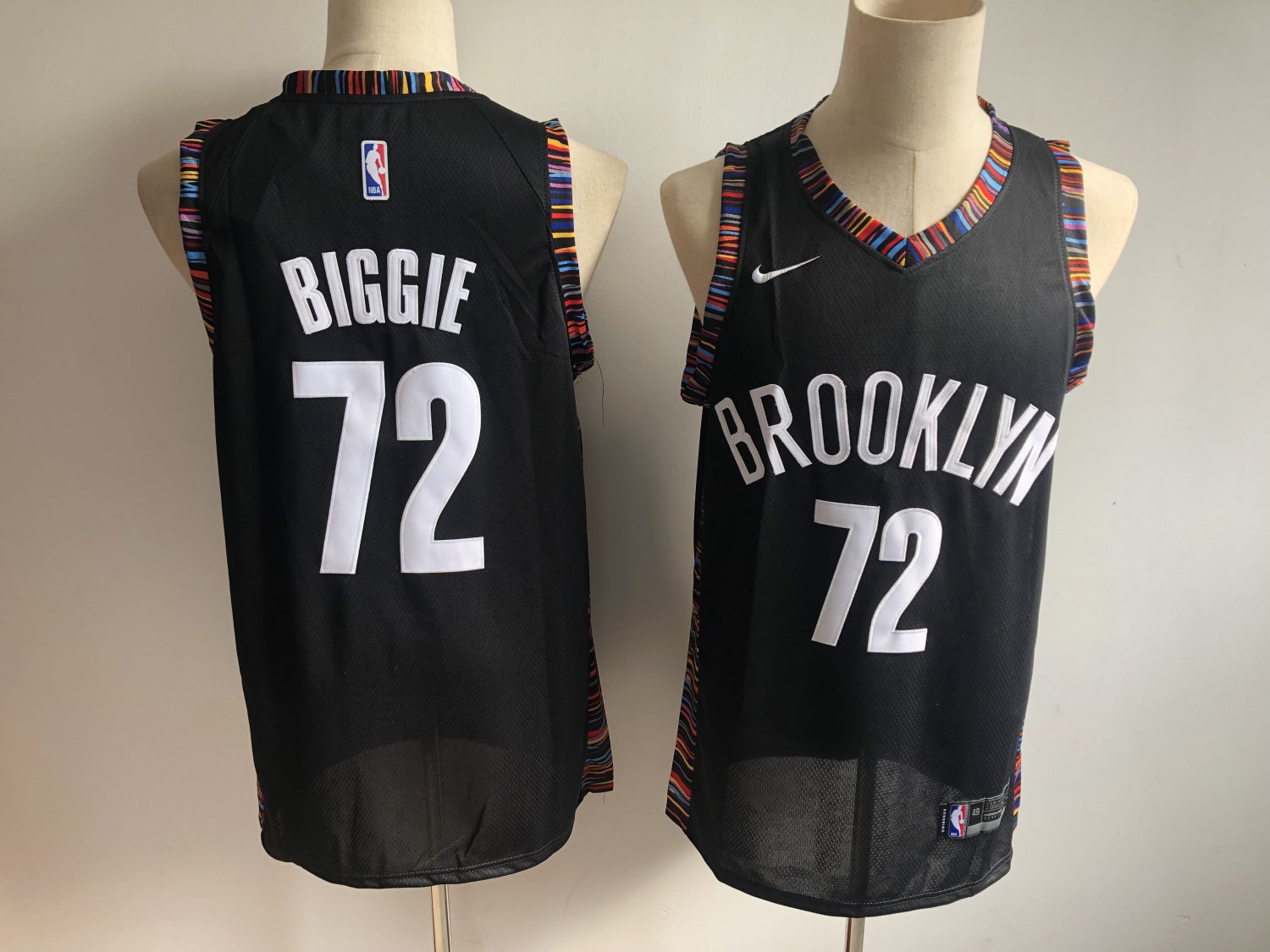 Men's Brooklyn Nets #72 Small Biggie Black City Edition Basketball New Jersey