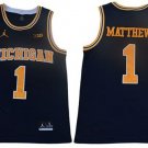 Men's Michigan Wolverines #1 Charles Matthews Navy Blue Jordan Brand Limited Stitched NCAA Jersey