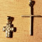 VINTAGE LOT OF 2 - Sterling 925 Silver Cross Pendants (Marked/925)