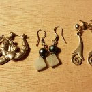 Lot of 3 Sets/Pair Sterling 925 Sliver Pierced Earrings- Good Cond / Marked 925