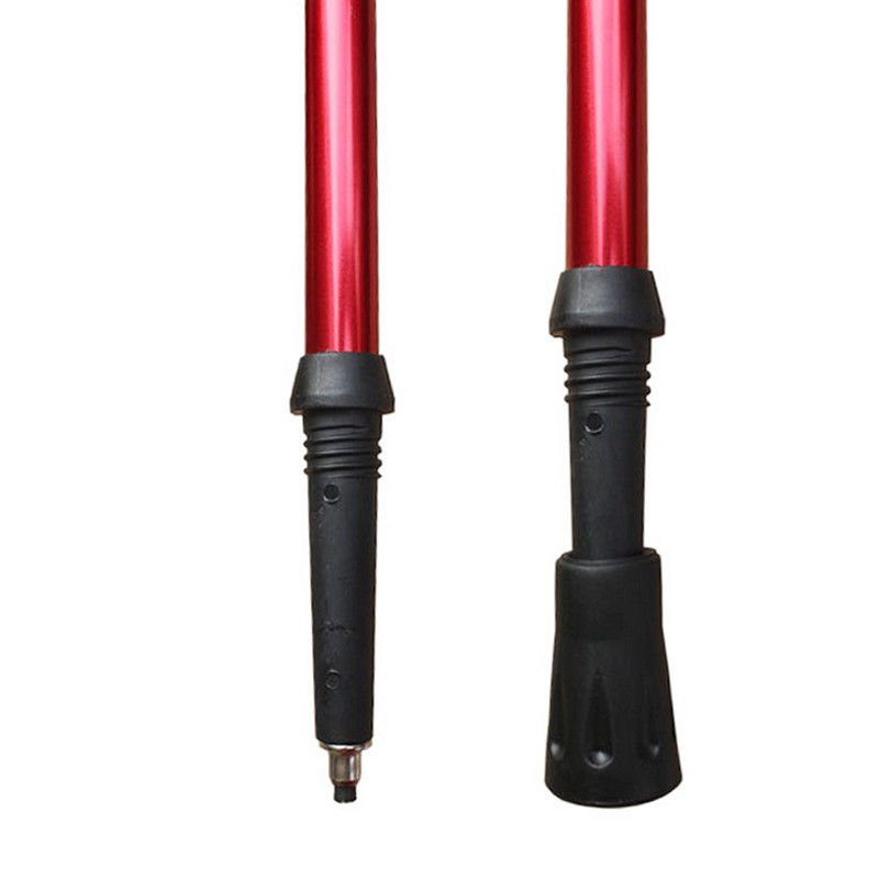 Anti Shock Nordic Walking Sticks Telescopic Trekking Hiking Poles Rubber Tips