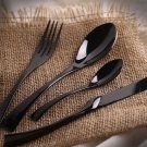 Onyxware Luxury Flatware Cutlery Diner Stainless Steel Set Black 4Pcs New