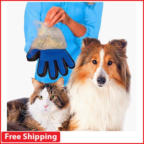 1 Pair Pet Deshedding Brush Glove (Great for Cats/Dogs)