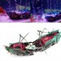 Large Aquarium Decorations Wreck Sunk Ship Plactic Boat Air Split Shipwreck Fish