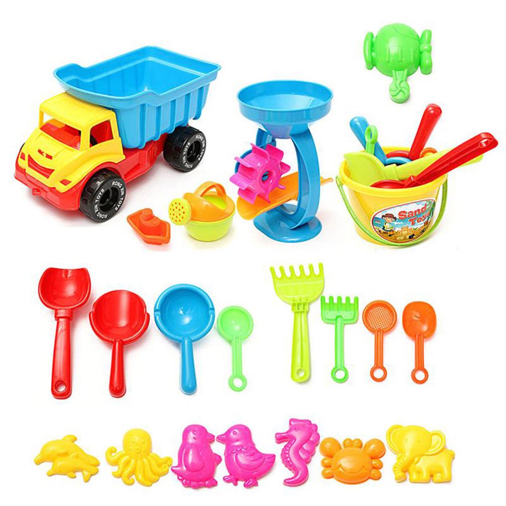 Beach Sand Play Toys Set 21pcs/set Bucket Rakes Sand Wheel Watering Sand Toys