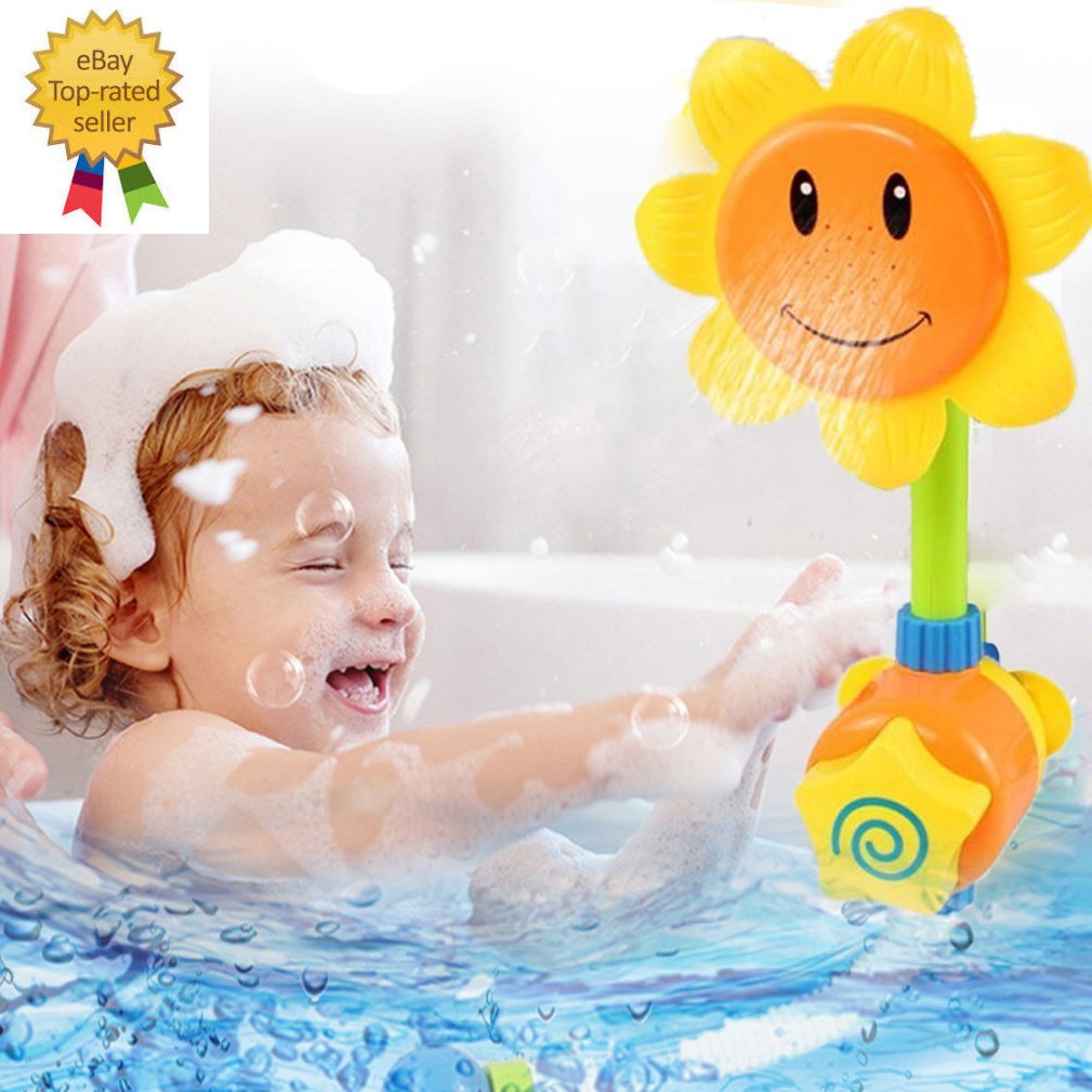 Bathing Toys Sunflower Water Flow Spray Shower Head Baby Ki