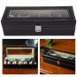 Leather Watch Jewelry Display Storage Holder Case 6 Grids Organizer Box JJ
