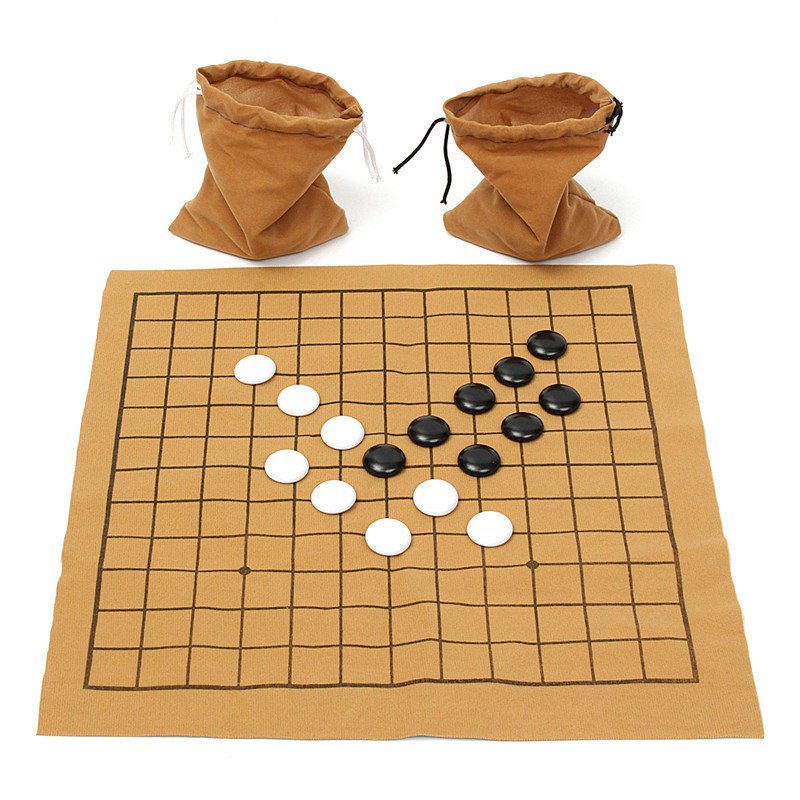90Pcs Go Game Weiqi Professional Go Bang Mental Suede Leather Sheet Board Set