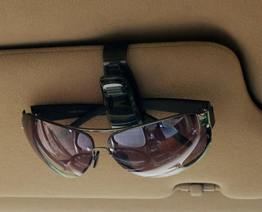 Car Auto Sun Visor Glasses Sunglasses Card Ticket Holder Clip Universal Black