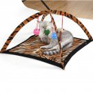NEW LEOPARD PRINT PET CAT ACTIVITY PLAYING TENT TOY BED PAD DOG MAT HOUSE BELLS