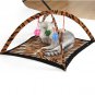 NEW LEOPARD PRINT PET CAT ACTIVITY PLAYING TENT TOY BED PAD DOG MAT HOUSE BELLS