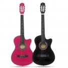 38 Inch 6 Strings 18 Fret Pink Black Color Basswood Body Classical Guitar Music Instrument For Begin