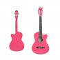 38 Inch 6 Strings 18 Fret Pink Black Color Basswood Body Classical Guitar Music Instrument For Begin