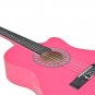 38 Inch 6 Strings 18 Fret Pink Black Color Basswood Body Classical Guitar Music Instrument For Begin