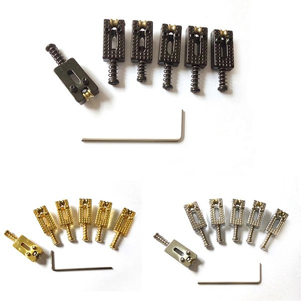 6pcs Roller Bridge Tremolo Saddles 1pc w/ Wrench For Tele Electric Guitar