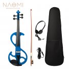 NAOMI Full Size 4/4 Violin Electric Violin Fiddle Maple Body Fingerboard Pegs Chin Rest with Bow Cas