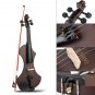 NAOMI 4/4 Electric Violin Solid wood Silent Active Pickup 6 Colored Guitar Head Violin Case Bow