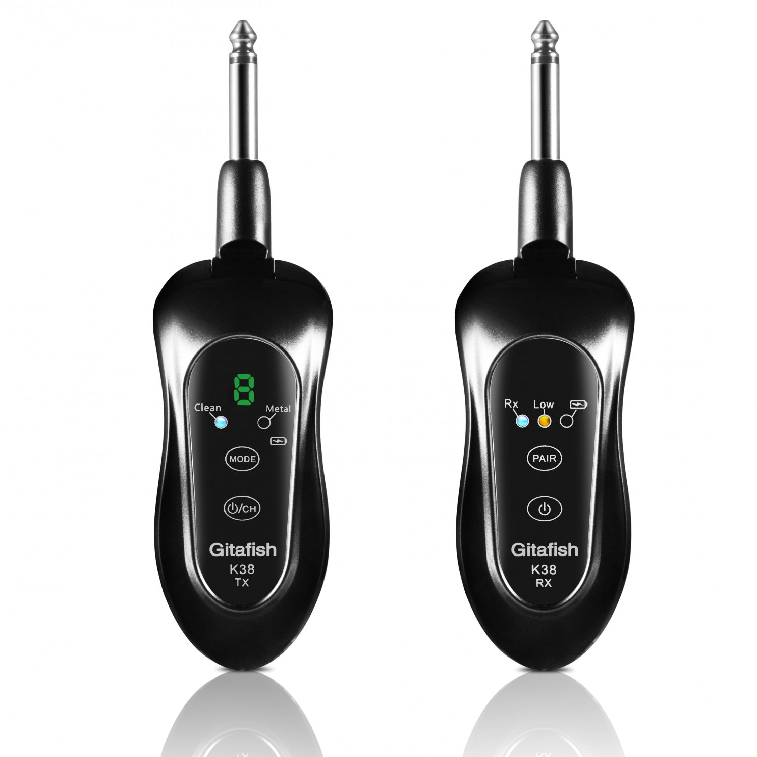 Gitafish K38 UHF 10 Variable Channels Wireless Guitar Effects Pedal Bluetooth Transmission System Tr