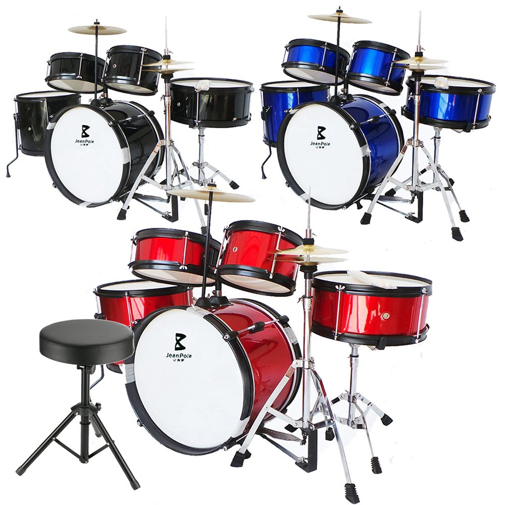 Jeanpole Musical Drum Kit Set Toy Musical Kids Instrument Boy Junior Instruments