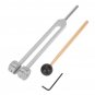 128HZ Aluminum Alloy Silver Tuning Fork Chakra Hammer Ball Diagnostic Tools