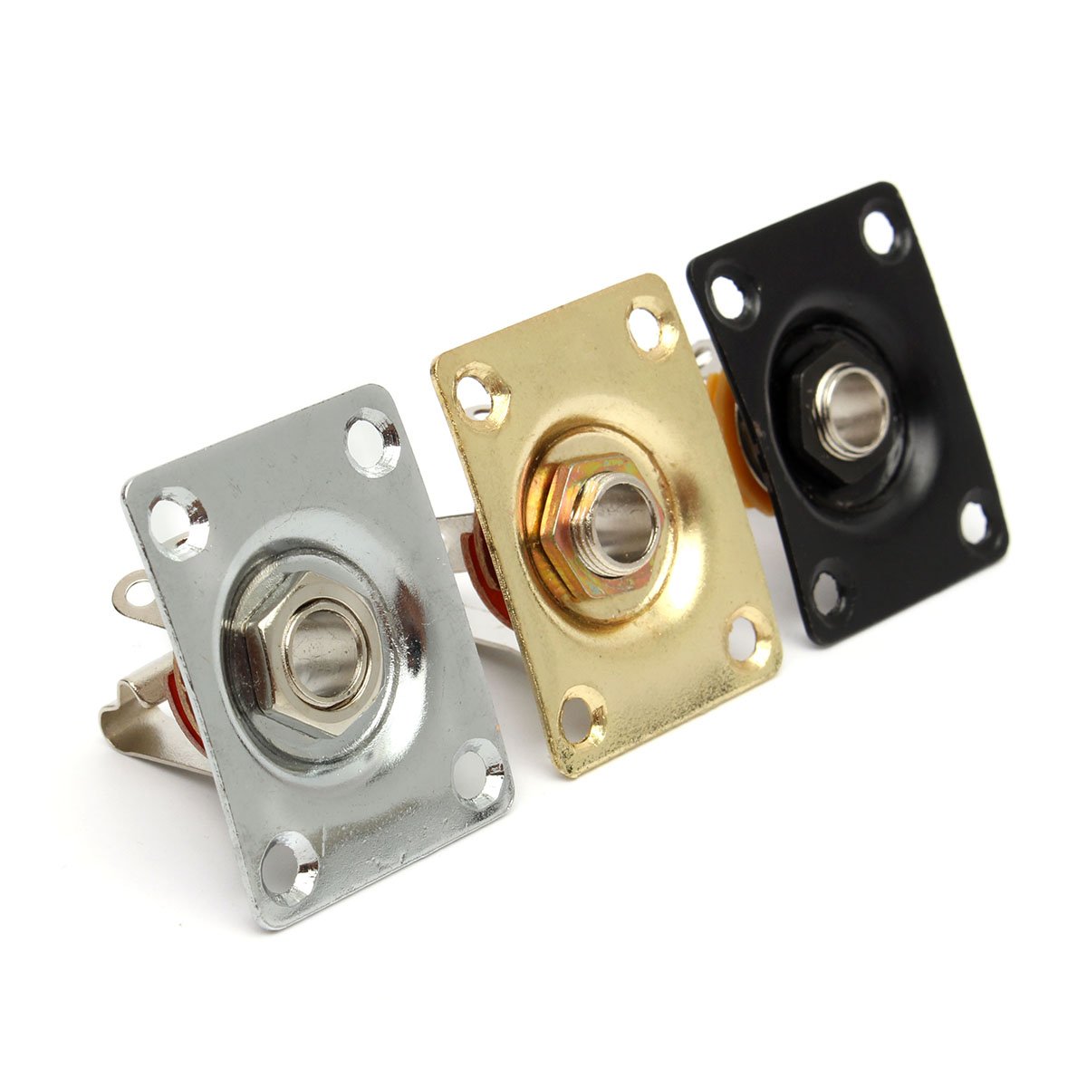 Rectangle Style Jack Plate Guitar Socket Bass Jack 1/4 Output Input Jack Socket For Electric Guitar 