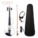 NAOMI 4/4 Full Size Electric Violin Fiddle 5 String Silent Violin Accessories