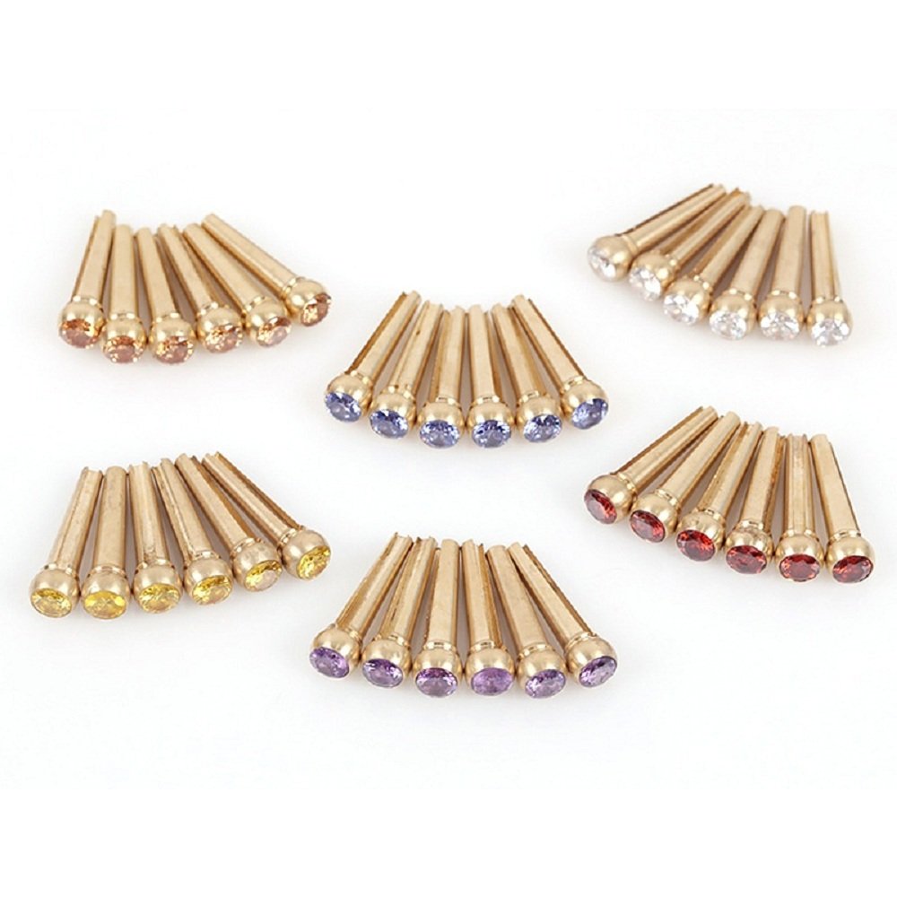 1PC Debbie GXZ-6 Guitar Bridge Pins with Copper Brass Pearl Shell Dot String Nails Pin for Folk Acou