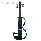 Naomi Violin Full Size 4/4 Solid Wood Electric Violin Basswood Body Ebony Fingerboard Pegs with Ebon