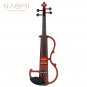 Naomi Violin Full Size 4/4 Solid Wood Electric Violin Basswood Body Ebony Fingerboard Pegs with Ebon