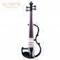 Naomi Violin Full Size 4/4 Solid Wood Electric Violin Basswood Body Ebony Fingerboard Pegs with Ebon