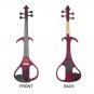 NAOMI Full Size 4/4 Violin Electric Violin Fiddle Maple Body Fingerboard Pegs Chin Rest with Bow Cas