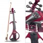 NAOMI Full Size 4/4 Violin Electric Violin Fiddle Maple Body Fingerboard Pegs Chin Rest with Bow Cas