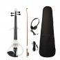 NAOMI Full Size 4/4 Violin Electric Violin Fiddle Maple Body Fingerboard Pegs Chin Rest with Bow Cas